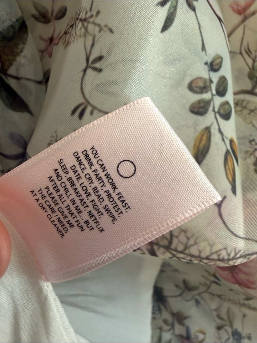 H&M Floral Cream and Pink Dress